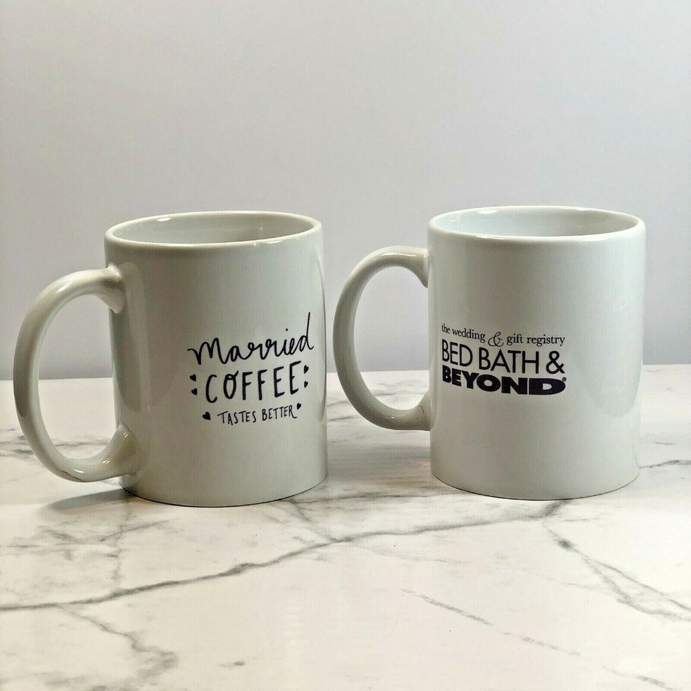 Bed Bath Beyond 2 Married coffee taste better Cups - Picture 2 of 9